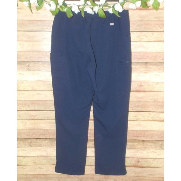 FIGS Ladies Yola Blue Skinny Scrub Pants Size L 11 Pockets Split Ankle Nursing - Picture 7 of 12